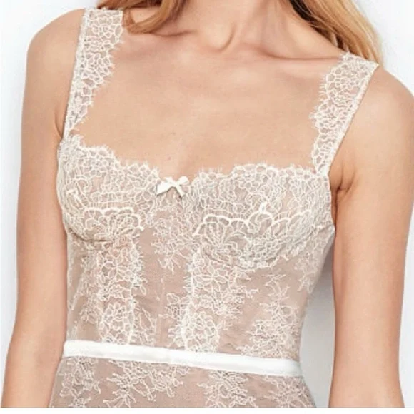 knee length dresses for ladies Sheer Lace A-Line Mini Dress in Ivory - 6
